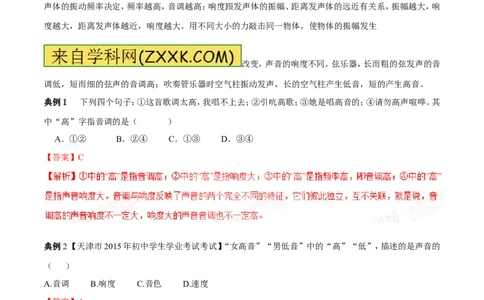 专题01声现象（讲）-2016年中考物理二轮复习讲练测（解析版）_初物_1初中物理_物理：备战2016年中考物理二轮复习讲练测132份