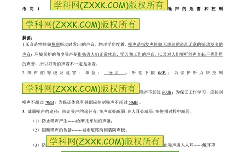 专题1.2噪声声音的分类声的利用（讲练）-2017年中考物理一轮复习讲练测课课通（原卷版）_初物_1初中物理_物理：2017年中考物理一轮复习讲练测课课通全套打包115份