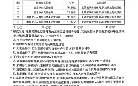 重庆好教育联盟2026届高三下学期3月开学联考（26-284C）生物_2024-2026高三（6-6月题库）_2026年03月高三试卷_260310金太阳&middot;重庆好教育联盟2026届高三下学期3月开学联考（26-284C）（全科）