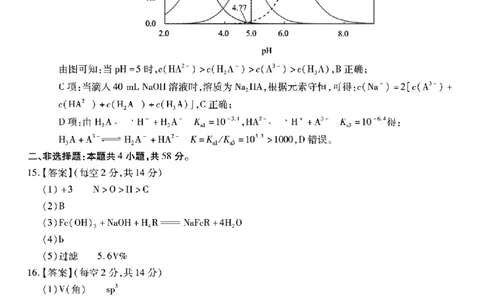 重庆市南开中学高2026届高三第六次质量检测化学答案_2024-2026高三（6-6月题库）_2026年03月高三试卷_260312重庆市南开中学高2026届高三第六次质量检测（全科）