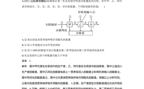 热点微练27　生态系统的功能_新高考复习资料_2023年新高考复习资料_一轮复习_2023年新高考大一轮复习讲义_2023年高考生物一轮复习讲义（新人教新高考）_赠补充习题