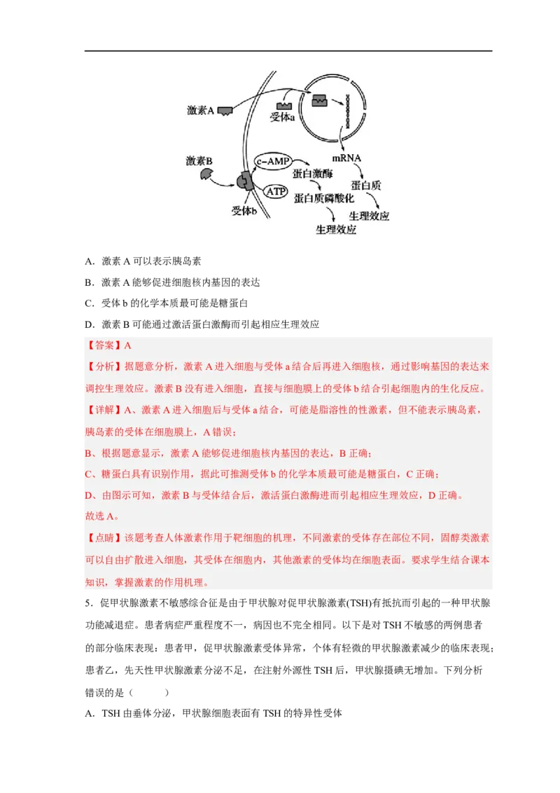 易错点21体液调节-备战2023年高考生物考试易错题（新教材新高考）（解析版）_新高考复习资料_2023年新高考复习资料_专项复习_备战2023年高考生物考试易错题（新教材新高考）