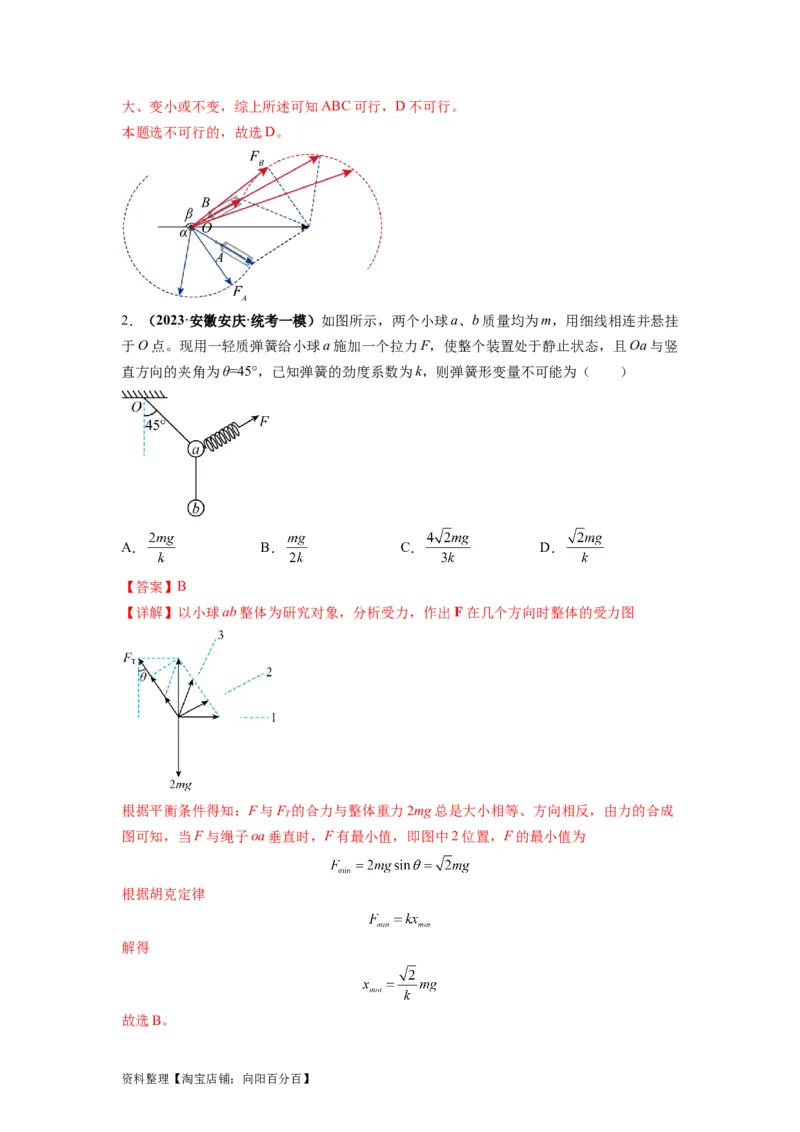 专题01力与物体的平衡（解析版）_04高考物理_新高考复习资料_2024新高考复习资料_二轮复习资料_2024年高考物理二轮热点题型归纳与变式演练（新高考通用）_答案解析版