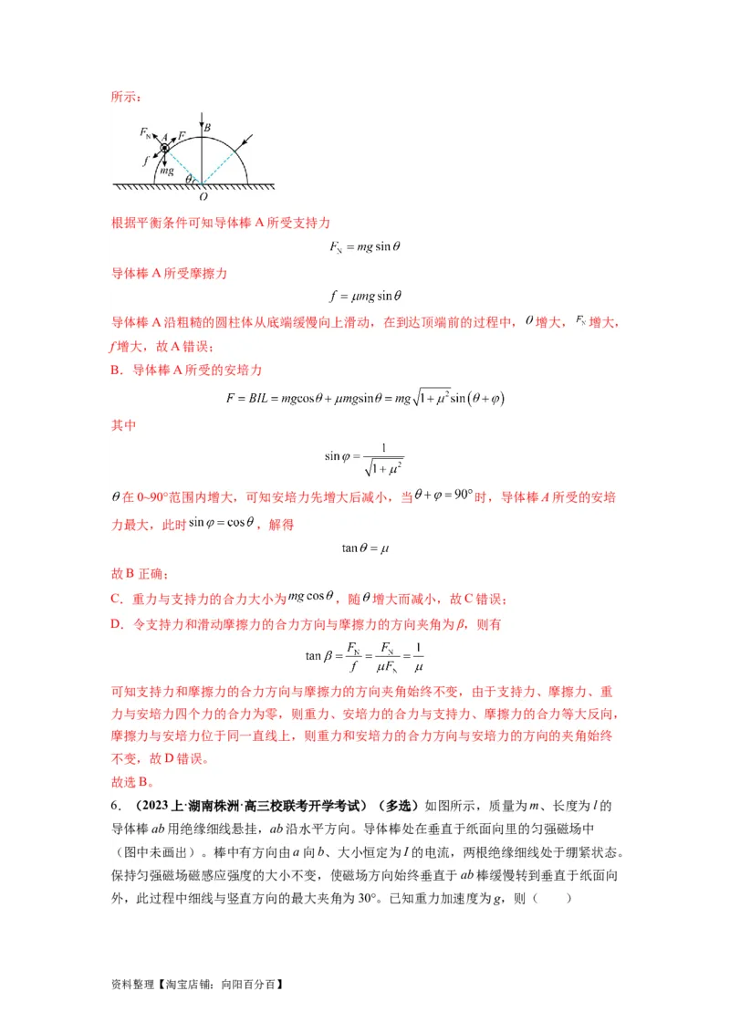 专题01力与物体的平衡（解析版）_04高考物理_新高考复习资料_2024新高考复习资料_二轮复习资料_2024年高考物理二轮热点题型归纳与变式演练（新高考通用）_答案解析版