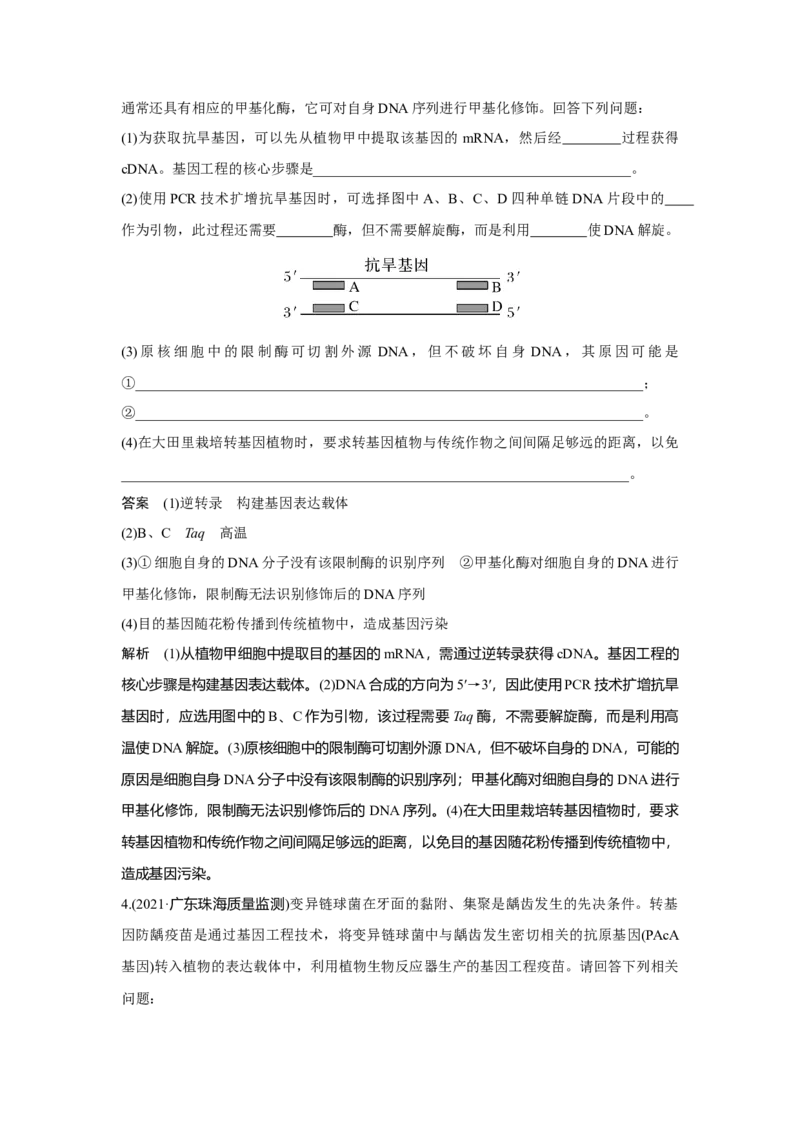 热点微练29　PCR技术的应用_新高考复习资料_2023年新高考复习资料_一轮复习_2023年新高考大一轮复习讲义_2023年高考生物一轮复习讲义（新人教新高考）_赠补充习题