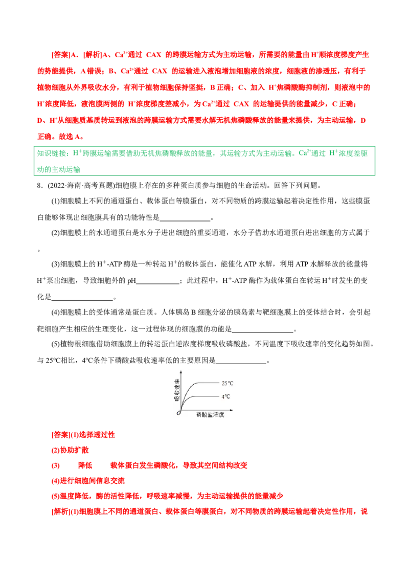 知识清单04+细胞的物质输入和输出（3大考点+6个易错点）-上好课2025年高考生物一轮复习知识清单_新高考复习资料_2025年新高考资料_2025年高考生物一轮复习知识清单