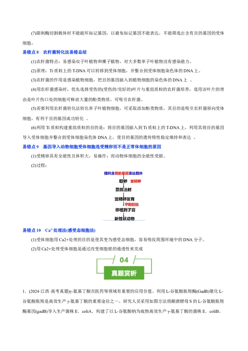 知识清单37基因工程和蛋白质工程（4大考点+10个易错点）-上好课2025年高考生物一轮复习知识清单_2025年新高考资料_一轮复习_上好课2025年高考生物一轮复习知识清单325572639