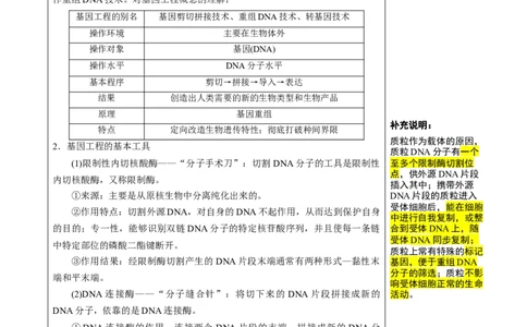 知识清单37基因工程和蛋白质工程（4大考点+10个易错点）-上好课2025年高考生物一轮复习知识清单_2025年新高考资料_一轮复习_上好课2025年高考生物一轮复习知识清单325572639