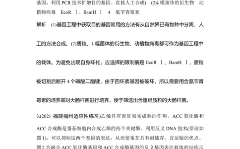 热点微练29基因工程的操作程序_通用版（老高考）复习资料_2023年复习资料_一轮复习_2023年高考生物一轮复习讲义+课件（全国版）_2023年高考生物一轮复习讲义（全国版）_赠补充习题