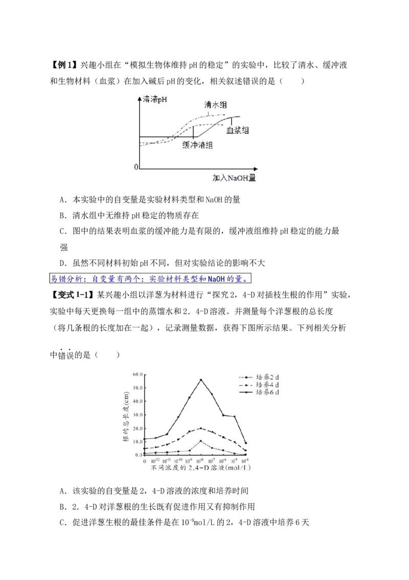 易错点18高中生物实验&ldquo;四点&rdquo;提醒（原卷版）_新高考复习资料_2024年新高考复习资料_❤专项复习资料_完备战2024年高考生物考试易错题（新高考专用）