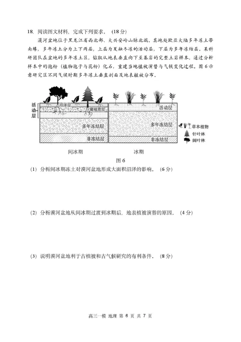黑龙江省哈尔滨市第三中学校2026届高三下学期第一次模拟考试地理试卷（含答案）_2024-2026高三（6-6月题库）_2026年03月高三试卷