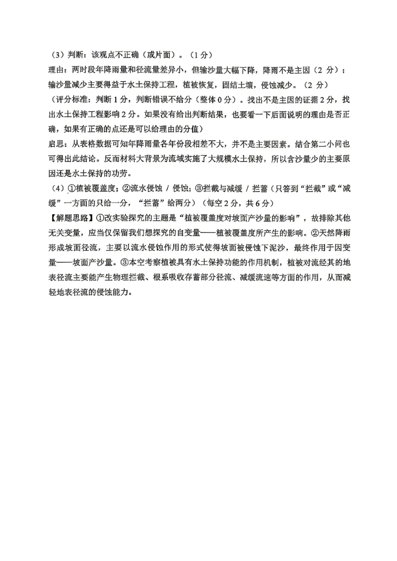 重庆八中高2026届4月强化训练（二）地理答案_2024-2026高三（6-6月题库）_2026年04月高三试卷_260424重庆八中高2026届4月强化训练（二）（全科）