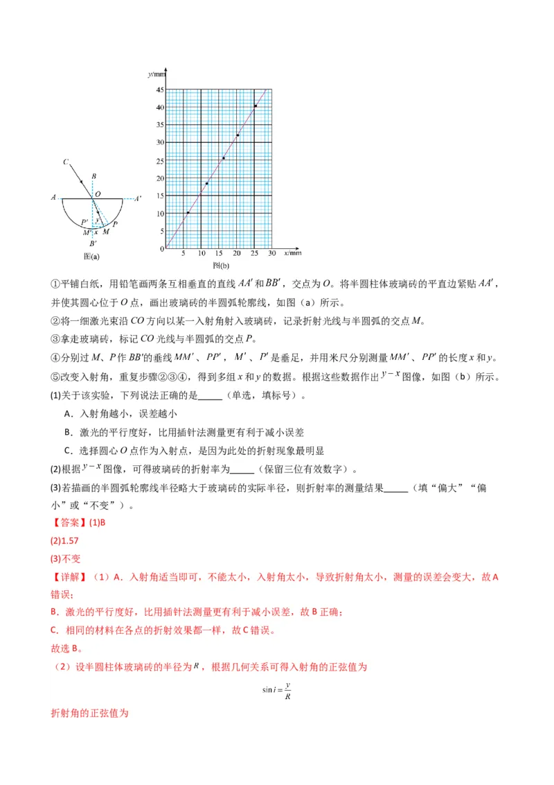 专题11光学和热学实验(解析版)_04高考物理_2025年新高考资料_二轮复习_2025年高考物理二轮热点题型归纳与变式演练（新高考通用）339880232