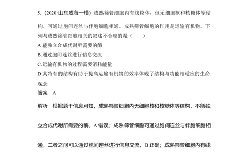 热点微练3细胞结构与功能的统一性_通用版（老高考）复习资料_2023年复习资料_一轮复习_2023年高考生物一轮复习讲义+课件（全国版）_2023年高考生物一轮复习讲义（全国版）