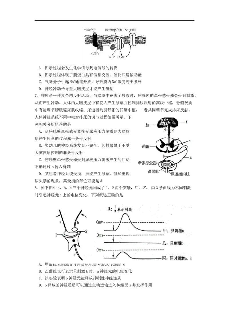 江苏省南京市六校2022-2023学年高二上学期期初联合调研考试生物试卷_生物高考模拟题_新高考_2023年