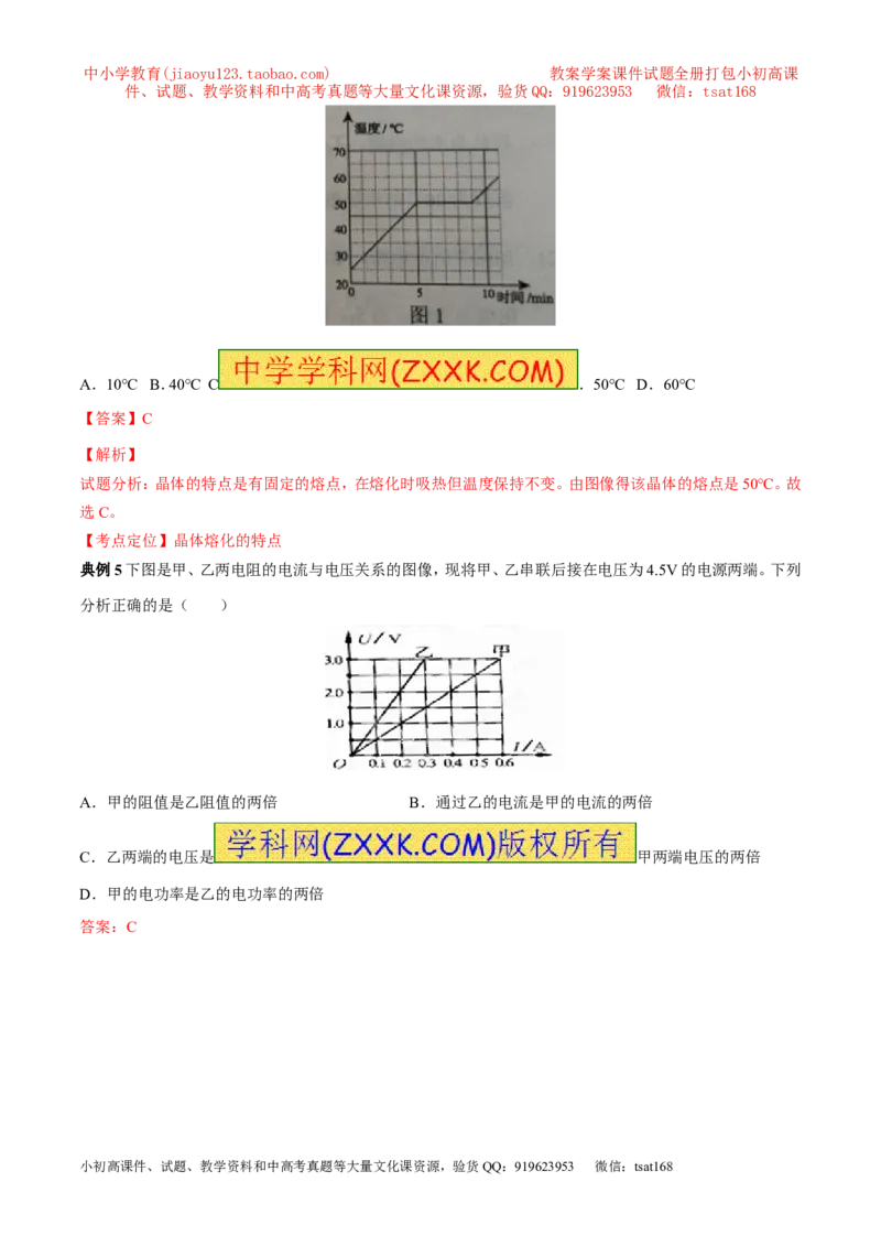 专题07图像分析（讲）-2016年中考物理二轮复习讲练测（解析版）_初物_1初中物理_物理：备战2016年中考物理二轮复习讲练测132份