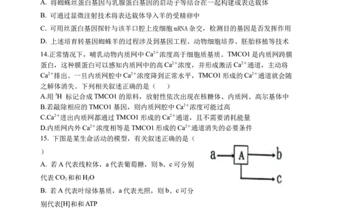 晋江二中、鹏峰中学、广海中学、泉港五中22-23学年上学期十月高三联考生物试卷_生物高考模拟题_新高考_2023年