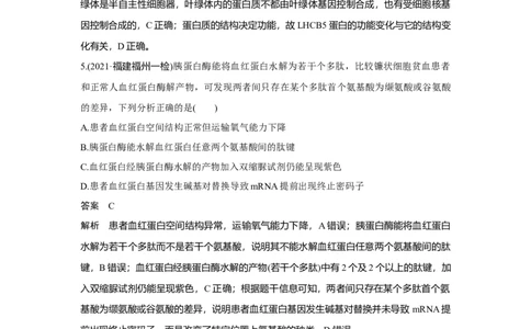 热点微练2　蛋白质的结构与功能观_新高考复习资料_2023年新高考复习资料_一轮复习_2023年新高考大一轮复习讲义_2023年高考生物一轮复习讲义（新人教新高考）_赠补充习题