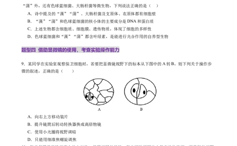 第01讲走近细胞（练习）（原卷版）_新高考复习资料_2025年新高考资料_2025年高考生物一轮复习讲练测（新教材新高考）