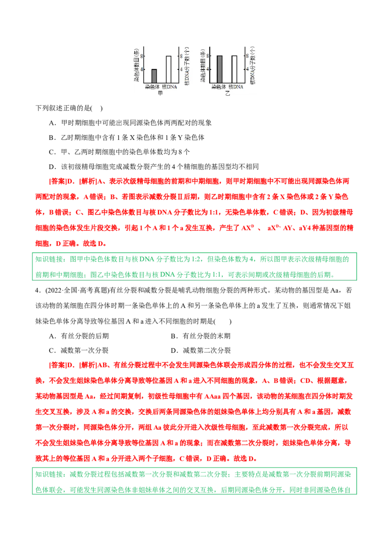 知识清单10+减数分裂和受精作用（3大考点+4个易错点）-上好课2025年高考生物一轮复习知识清单_2025年新高考资料_一轮复习_上好课2025年高考生物一轮复习知识清单325572639