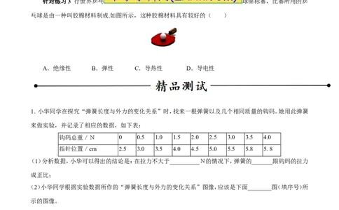 专题10弹力（第02期）-2017年中考物理考点总动员（原卷版）_初物_1初中物理_物理：2017年中考物理考点总动员系列（全套打包60份）