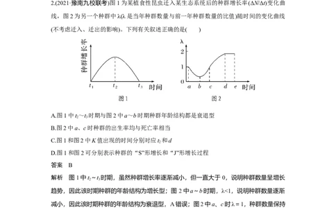 热点微练26　种群的增长曲线_新高考复习资料_2023年新高考复习资料_一轮复习_2023年新高考大一轮复习讲义_2023年高考生物一轮复习讲义（新人教新高考）_赠补充习题