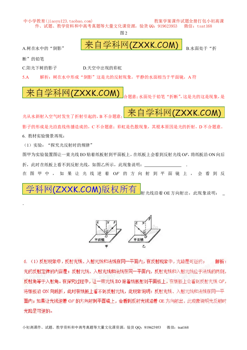 专题08光的反射（第01期）-2017年中考物理考点总动员系列（解析版）_初物_1初中物理_物理：2017年中考物理考点总动员系列（全套打包60份）