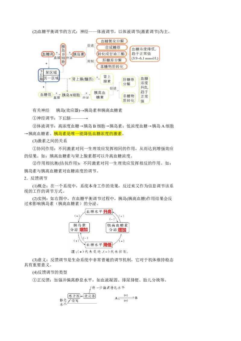 知识清单22体液调节（2大考点+7个易错点）-上好课2025年高考生物一轮复习知识清单_2025年新高考资料_一轮复习_上好课2025年高考生物一轮复习知识清单325572639