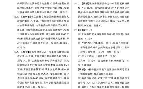 青桐鸣大联考2026届高三下学期学情调研（二）生物答案_2024-2026高三（6-6月题库）_2026年03月高三试卷_260316河南省青桐鸣大联考2026届高三下学期学情调研（二）（全科）