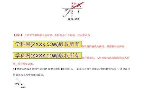 专题05光路作图-2016年中考物理必备之微测试（解析版）_初物_1初中物理_物理：2016年中考物理必备之微测试打包130份
