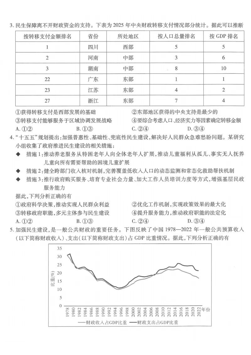 重庆市南开中学高2026届高三第六次质量检测政治_2024-2026高三（6-6月题库）_2026年03月高三试卷_260312重庆市南开中学高2026届高三第六次质量检测（全科）