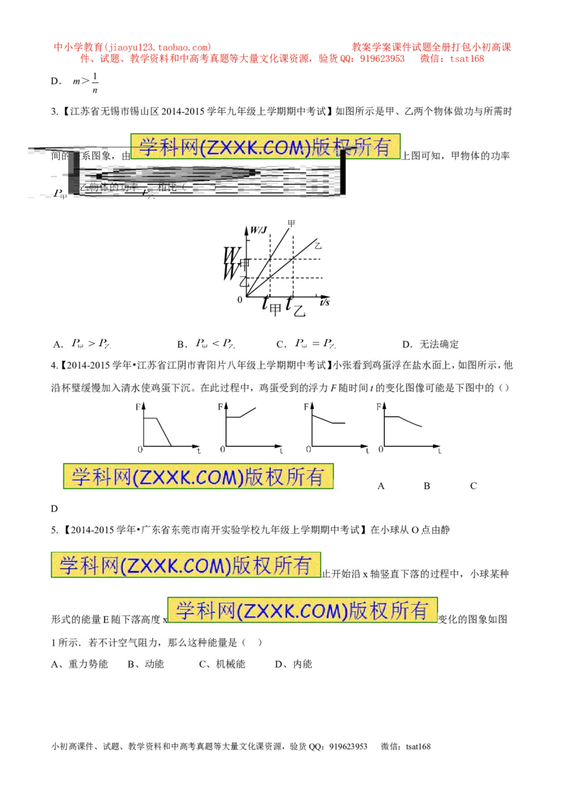 专题07图像分析（练）-2016年中考物理二轮复习讲练测（原卷版）_初物_1初中物理_物理：备战2016年中考物理二轮复习讲练测132份