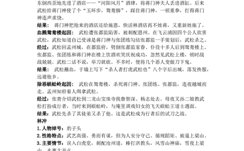 《水浒传》名著知识要点+课后测试_《初中全科目知识点汇总》_初中语文知识点汇总_初中名著导读知识要点