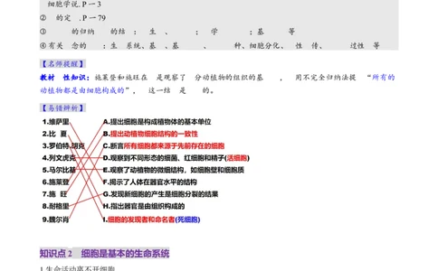 第01讲走近细胞（讲义）（原卷版）_2025年新高考资料_一轮复习_2025年高考生物一轮复习讲练测（新教材新高考）