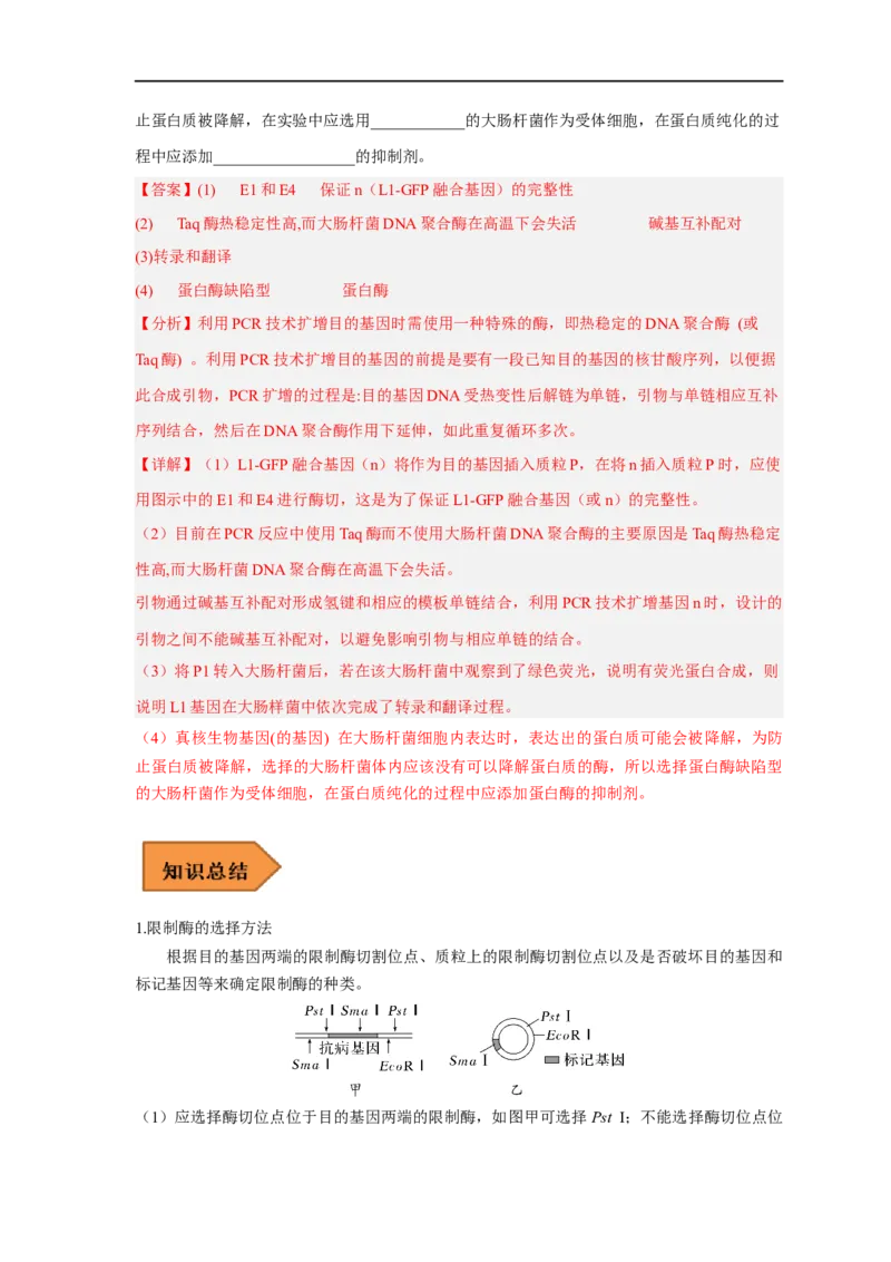 易错点28基因工程-备战2023年高考生物考试易错题（新教材新高考）（解析版）_新高考复习资料_2023年新高考复习资料_专项复习_备战2023年高考生物考试易错题（新教材新高考）
