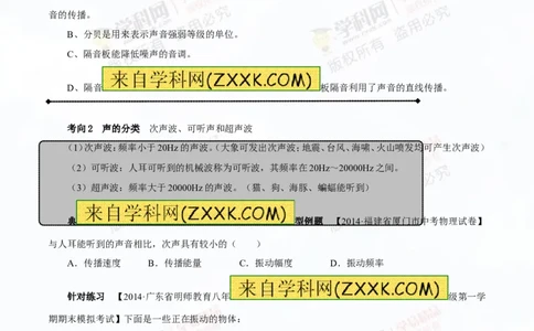专题1.2噪声声音的分类声的利用（讲练）-2016年中考物理一轮复习讲练测课课通（原卷版）_初物_1初中物理_物理：2016年中考物理一轮复习讲练测课课通全套打包116份