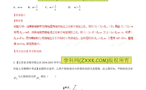 专题07图像分析（练）-2016年中考物理二轮复习讲练测（解析版）_初物_1初中物理_物理：备战2016年中考物理二轮复习讲练测132份