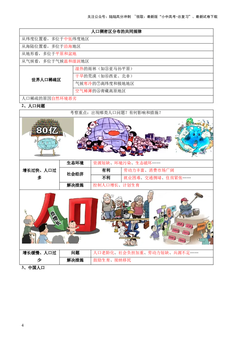 专题07人口、资源、环境与发展问题（讲练：核心精讲+命题预测）（原卷版）_02中考总复习（2026版更新中）_09-地理-中考总复习_2025中考地理复习资料_2025中考二轮课件ppt+讲义+练习地理