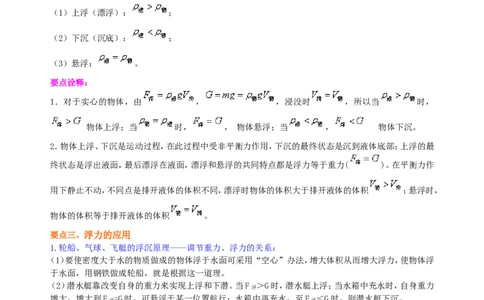 《浮力》全章复习与巩固（提高）知识讲解_初物_人教版初中物理初二三同步讲义习题练习八九年级电子资料word素材_20250116_181533_最新人教版初中物理初二下册