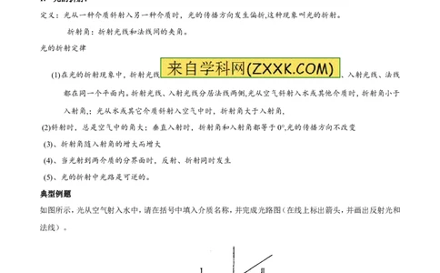 专题10光的折射（第01期）-2017年中考物理考点总动员系列（原卷版）_初物_1初中物理_物理：2017年中考物理考点总动员系列（全套打包60份）