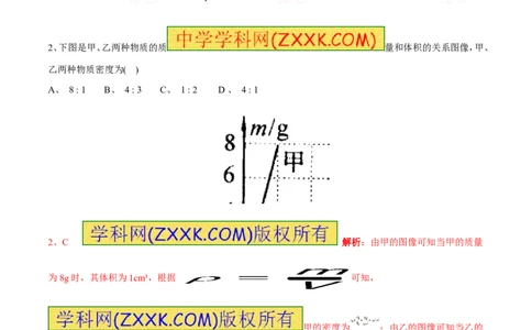 专题03密度（第02期）-2017年中考物理考点总动员（解析版）_初物_1初中物理_物理：2017年中考物理考点总动员系列（全套打包60份）