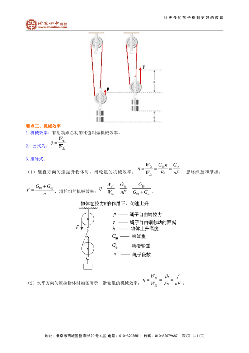 《简单机械》全章复习与巩固(提高)知识讲解_初物_1初中物理_北京四中内部教案初二物理_《简单机械》全章复习与巩固(提高)