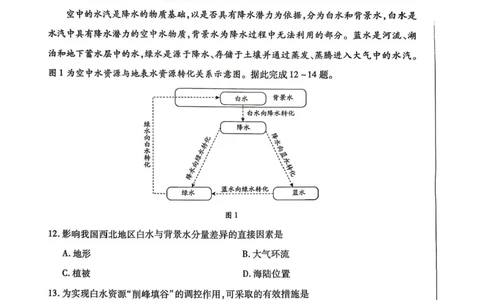 陕西、河南、山西天一顶尖计划（四）2026届高三4月联考地理试题（含答案）_2024-2026高三（6-6月题库）_2026年04月高三试卷
