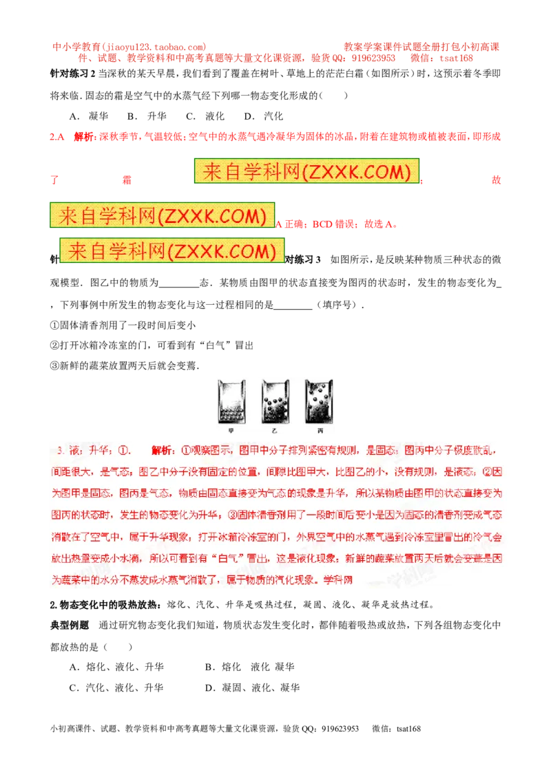 专题06升华与凝华（第01期）-2016年中考物理考点总动员系列（解析版）_初物_1初中物理_物理：2016年中考物理考点总动员系列全套打包150份