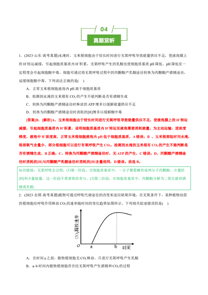 知识清单06+呼吸作用（4大考点+5个易错点）-上好课2025年高考生物一轮复习知识清单_2025年新高考资料_一轮复习_上好课2025年高考生物一轮复习知识清单325572639