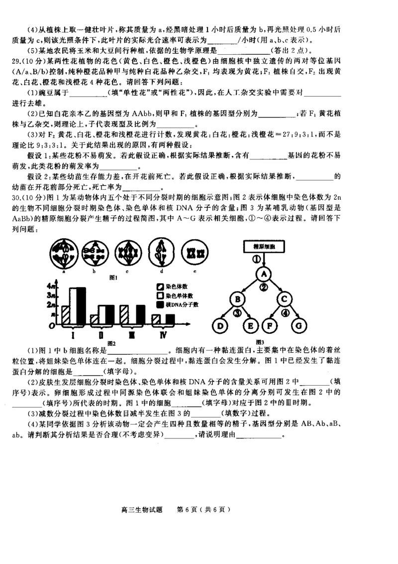 河南省信阳市普通高中2022-2023学年高三上学期第一次教学质量检测生物试题_生物高考模拟题_老高考_2023年_河南省信阳市普通高中2022-2023学年高三上学期第一次教学质量检测生物(1)