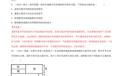 第02练细胞中的无机物、糖类和脂质-2023年高考生物一轮复习小题多维练（新高考专用）（解析版）_新高考复习资料_2023年新高考复习资料_一轮复习