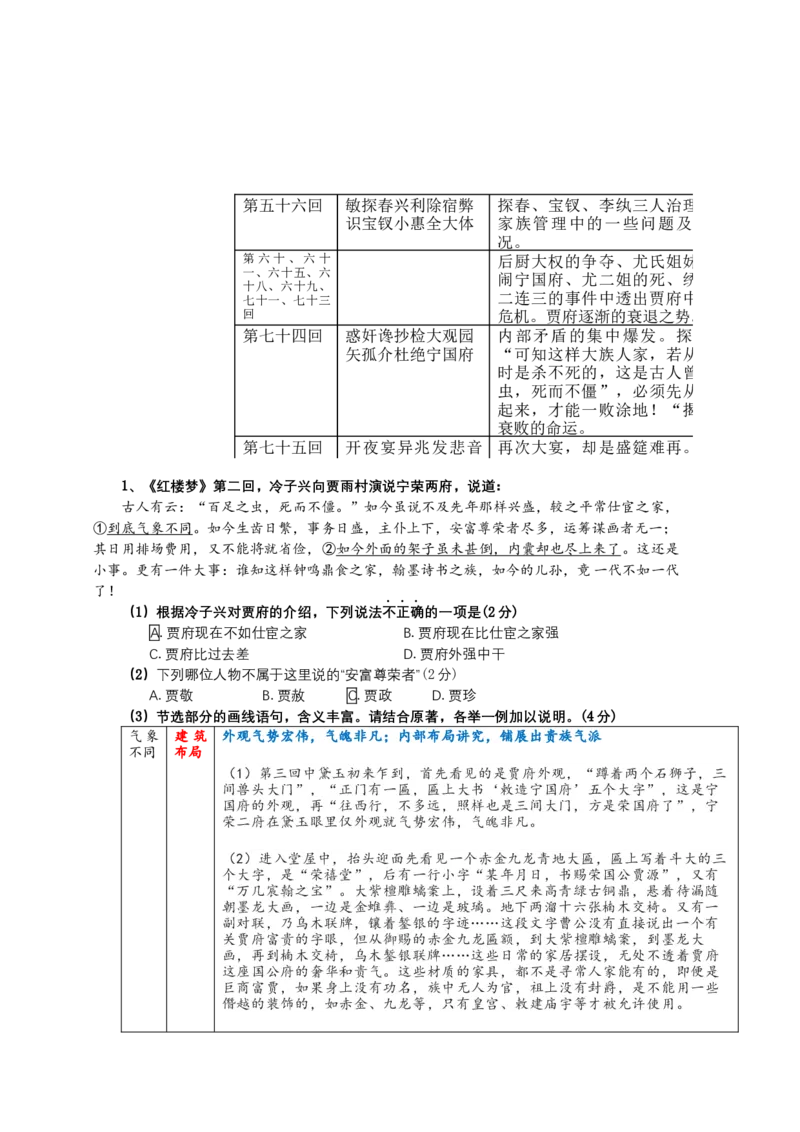 人大附中2024届高三《红楼梦》期末复习_8.❤北京人大附中内部资料_1.人大附中高中语文讲义合集（全）
