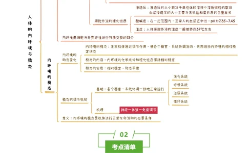 知识清单19+人体的内环境稳态（2大考点+4个易错点）-上好课2025年高考生物一轮复习知识清单_2025年新高考资料_一轮复习_上好课2025年高考生物一轮复习知识清单325572639