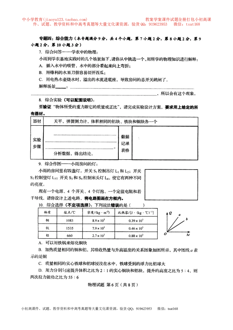 专题13电路图（测）-备战2016年中考物理二轮讲练测（原卷版）_初物_1初中物理_物理：备战2016年中考物理二轮复习讲练测132份
